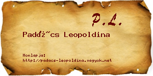 Padács Leopoldina névjegykártya